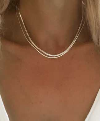 collier multi chaine argent