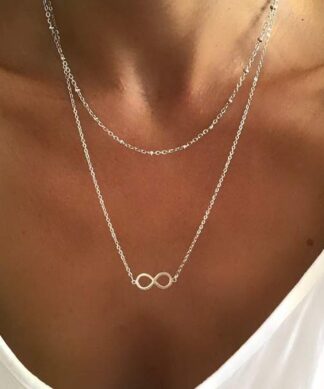 Collier double chaine infini